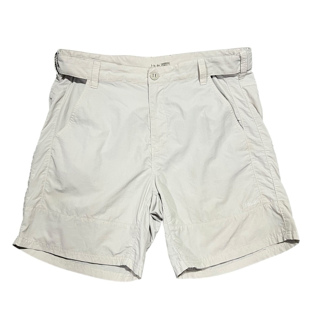 Huk Shorts Mens Size XXL Khaki Performance Stretch Lightweight Outdoors Fishing